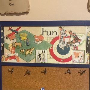 Vintage Children’s Cork Board & Push Pins